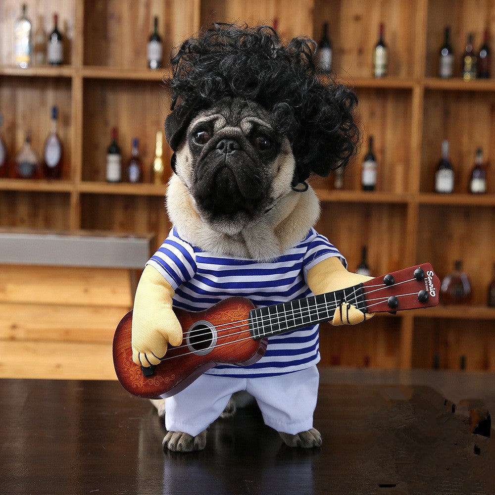 Dog guitarist costume